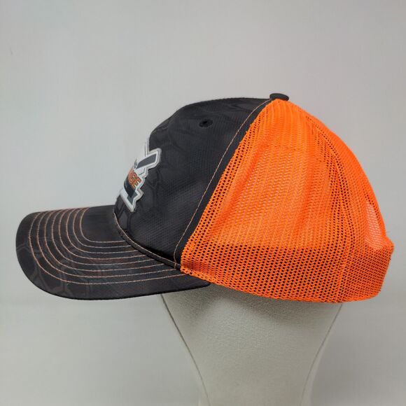 Richardson Men's Snapback Mesh Back Hat Black Orange Imavex Orange Baseball - Picture 3 of 9